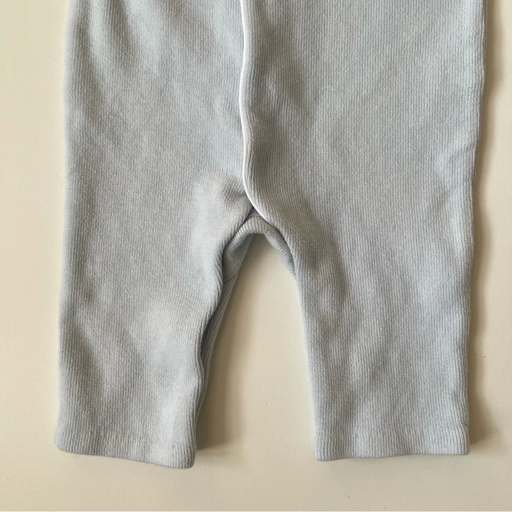 Ralph Lauren Childrenswear Unisex French Rib Shawl Light Blue Coverall - 6M